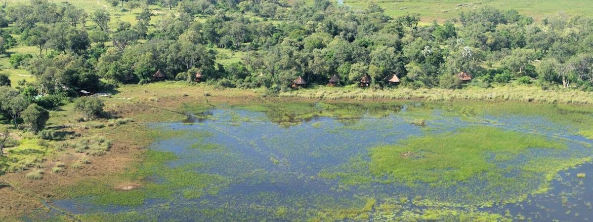 The remote Kanana Camp in the Okavango