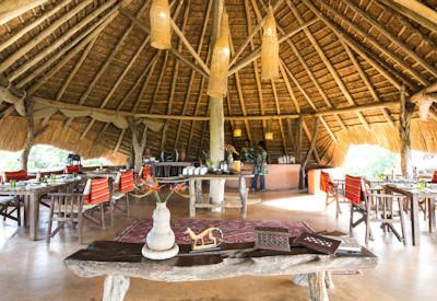 Main thatched lounge and dining room