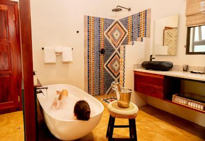 En-suite baths and showers await